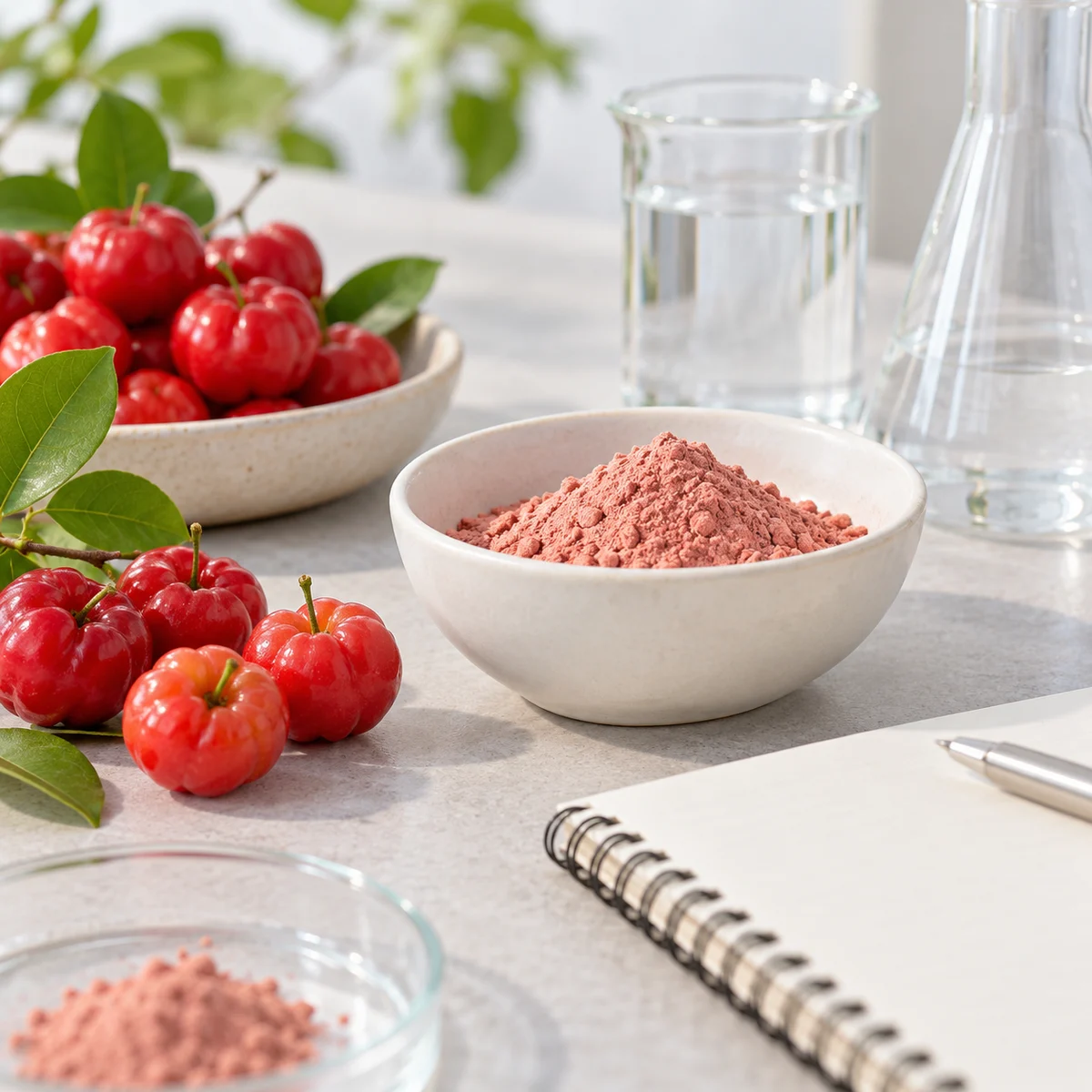 Acerola Powder formulation discussion concept