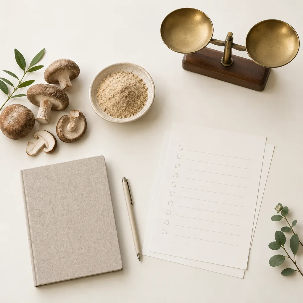 Shiitake Mushroom Powder kilogram purchasing planning concept