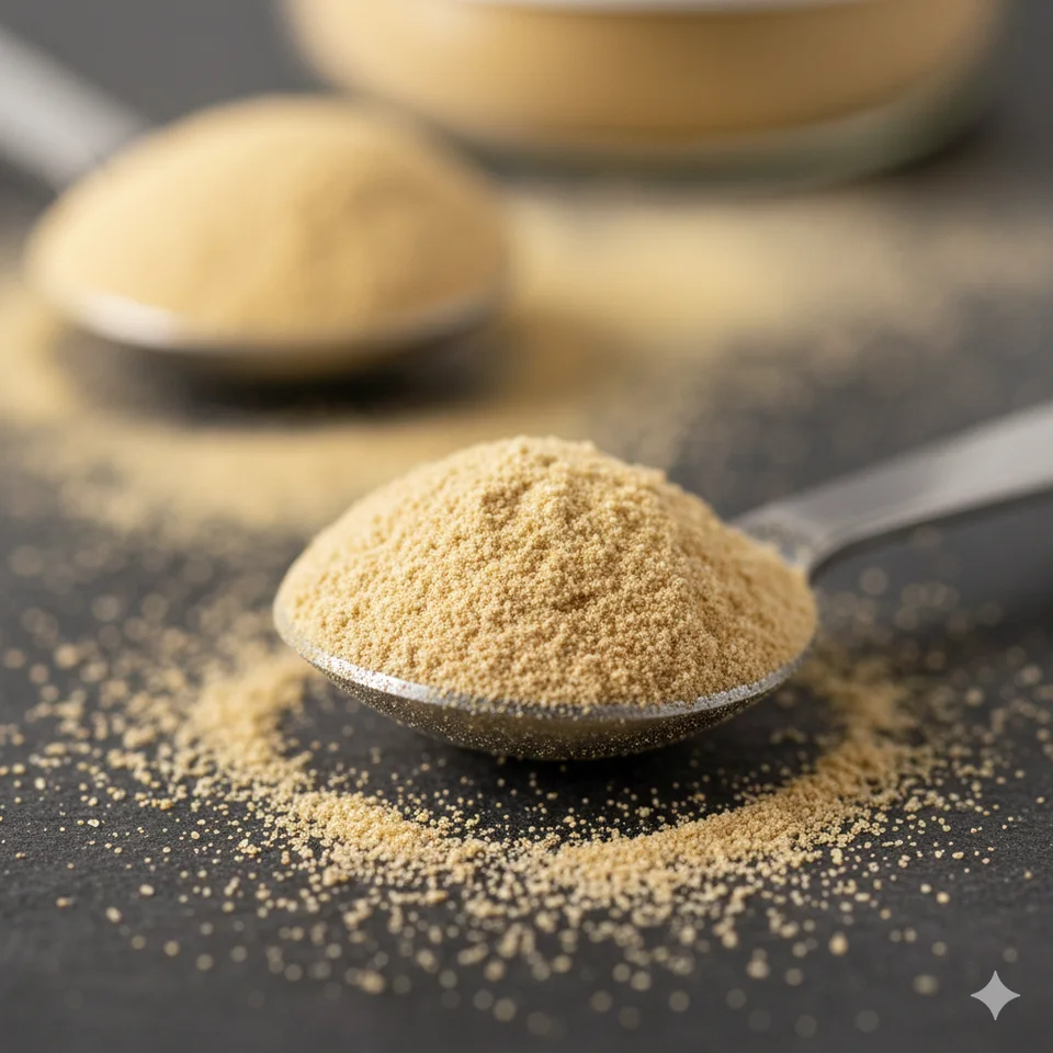 Honeysuckle Extract powder texture on a spoon for material-form discussion