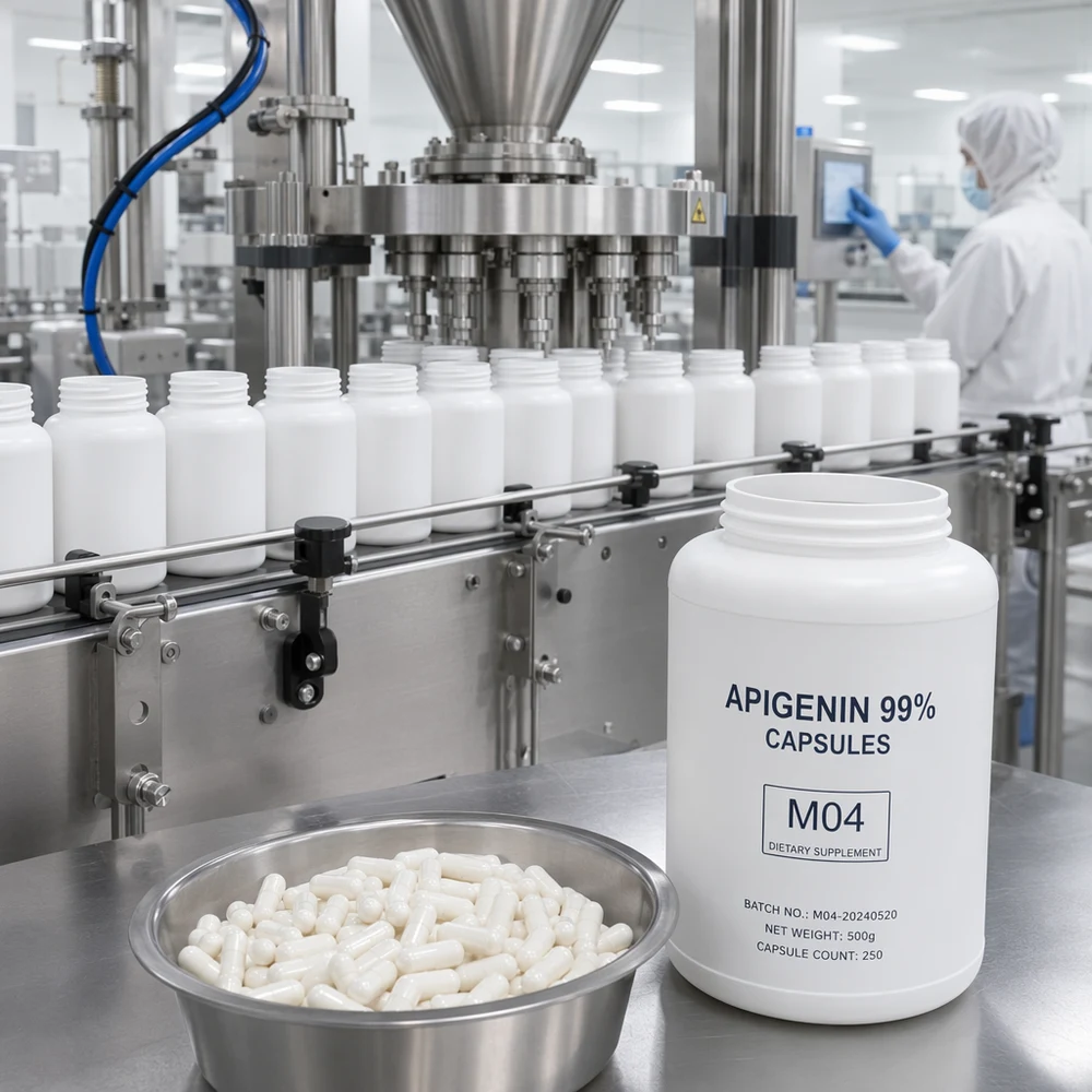 Apigenin 99% Capsules packaging and supply presentation