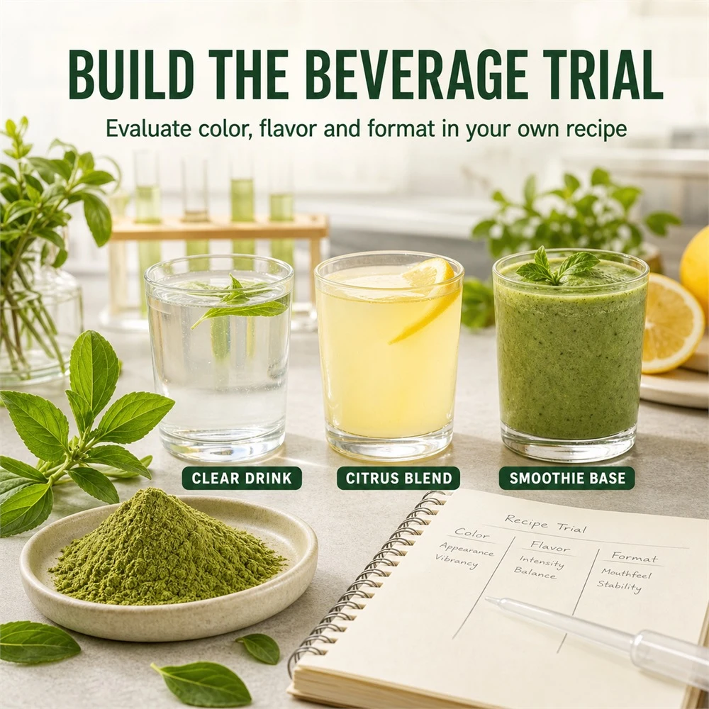 Stevia Leaf Powder packaging and supply presentation