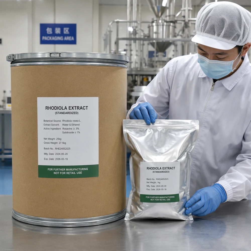 Rhodiola Rosea Extract for Custom Blend Development packaging and supply presentation