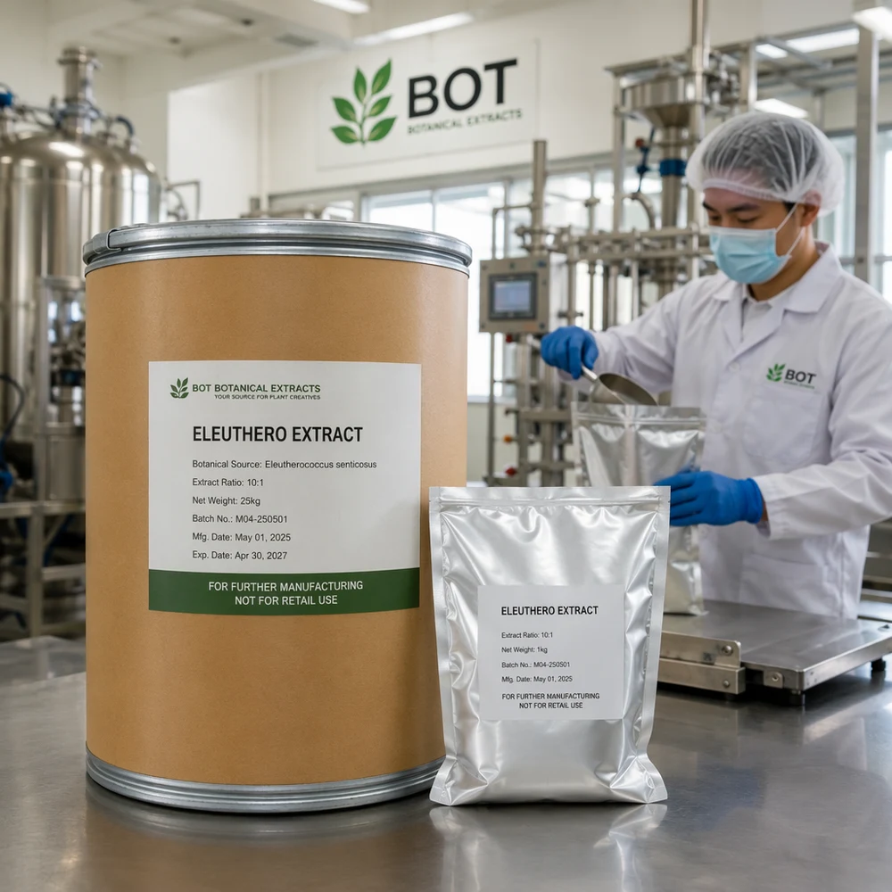 Siberian Ginseng Extract for Custom Blend Development packaging and supply presentation