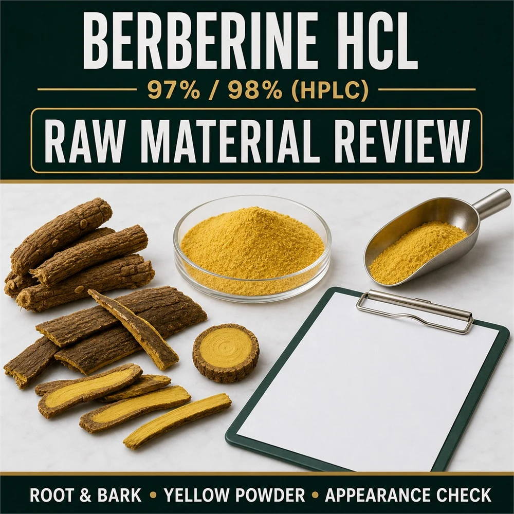 Berberine HCl 97%-98% product format presentation