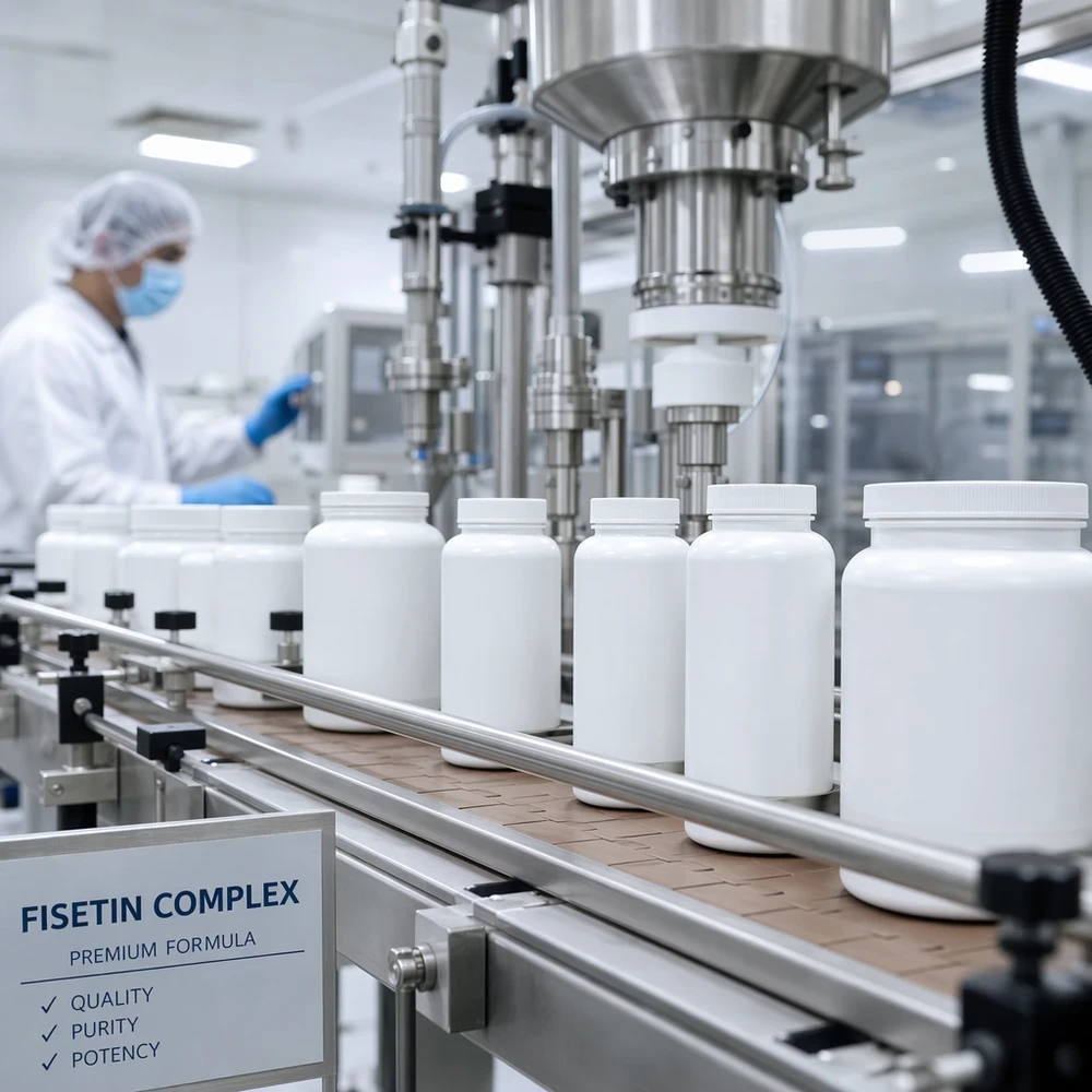 Fisetin Complex for Nutrition Formulation Projects packaging and supply presentation