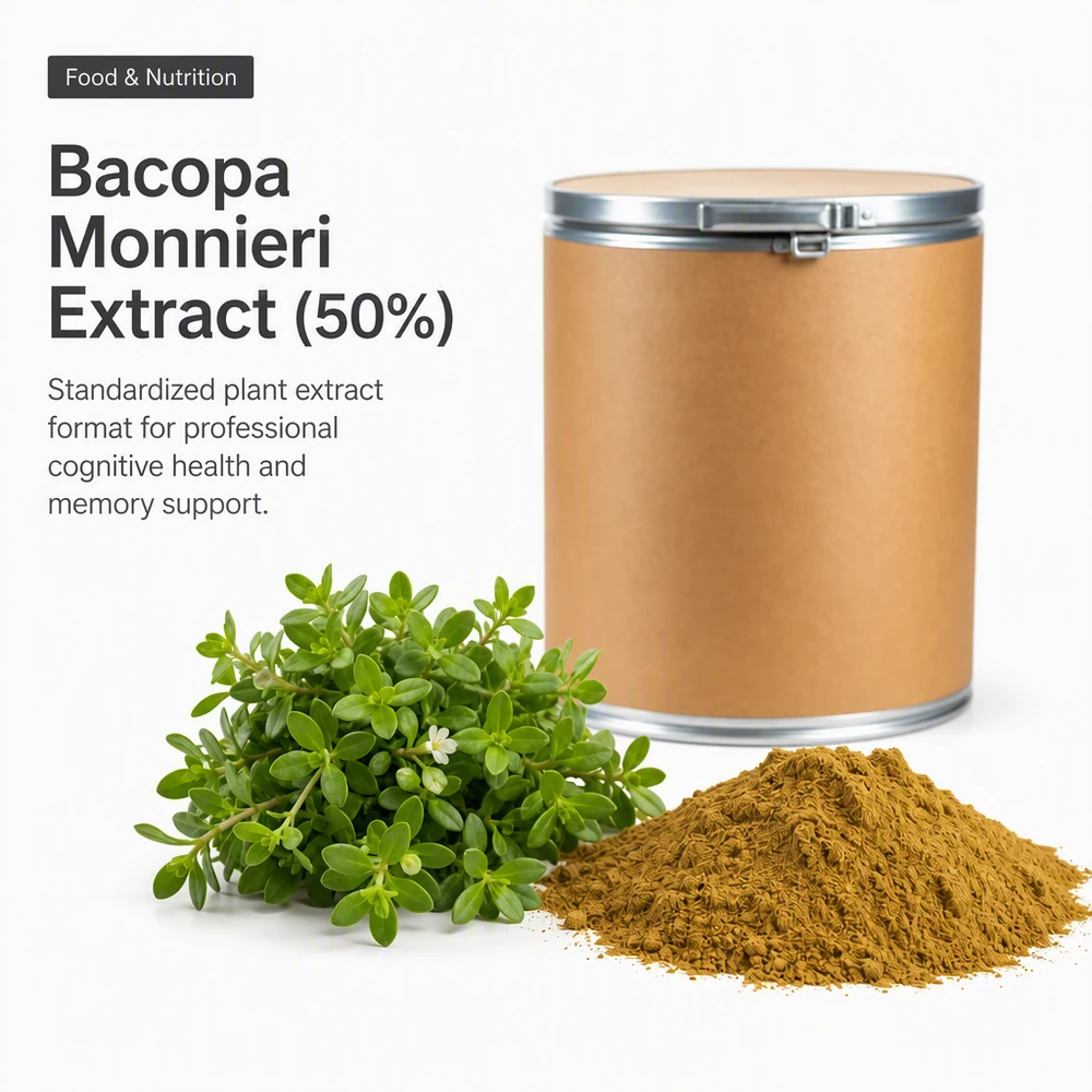 Bacopa Monnieri Extract Standardized to 50% Saponins for Nutrition Formulations