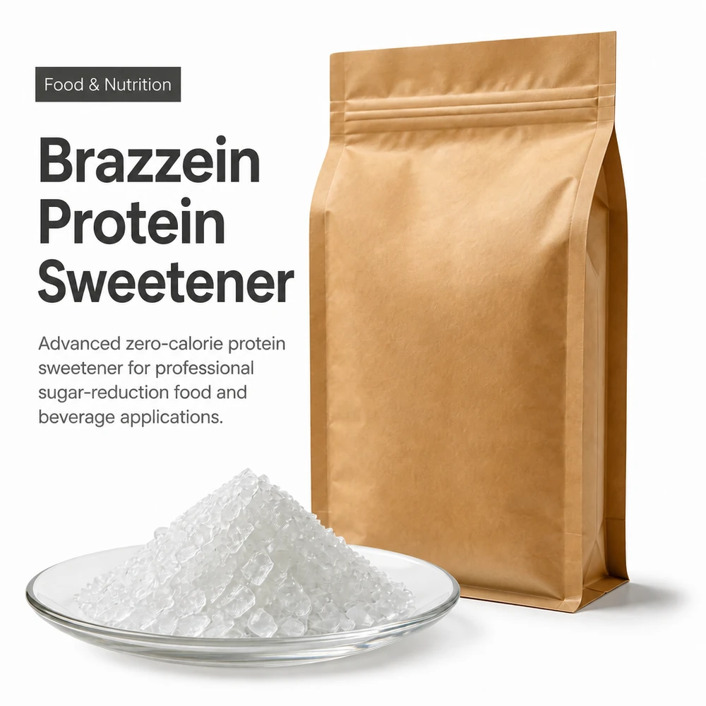 Enzymatically Produced Brazzein Sweet Protein for Functional Food Formulations